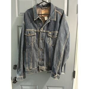 Levi Strauss Signature Mens Sz XL Denim Jean Jacket Button Up Trucker Coat